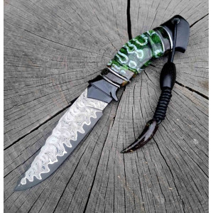 РАПТОР авторський ніж ручної роботи, сталь CPM 121 REX™ в нержавіючому дамаску, 67 HRC. Photo 2